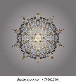 Isolated on gray, brown and white colors. Winter snowflake. Snowflake Icon. Snowflake Vector illustration.