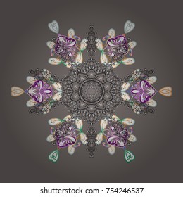 Isolated on gray, white and neutral colors. Winter snowflake. Snowflake Icon. Snowflake Vector illustration.