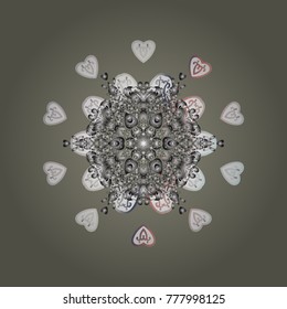 Isolated on neutral, gray and white colors. Snowflake Icon. Snowflake Vector illustration. 