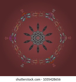 Isolated on red, gray and brown colors. Snowflake Icon. Snowflake Vector illustration. Winter snowflake.