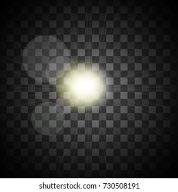 Isolated on transparent background sunlight with light bursts