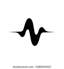 Auf Weiß isoliert, wird eine abstrakte Wellenformgrafik in Schwarz dargestellt, die eine Reihe von Aufstiegen und Abfällen aufweist, ideal für Grafikdesign und kreative Bemühungen.