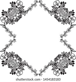 Isolated on a white backdrop, various elegant floral frames, for design wallpaper of cards. Vector