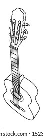 Isolated on white background acoustic guitar vector.