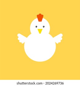 isolated on white background. bird farm animal concept icon, vector illustration and stock