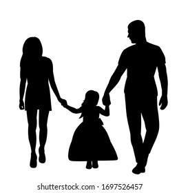  isolated on white background black silhouette family