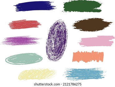 Isolated on white background creative hand drawn vector illustration of color spots. Textured brush strokes for your text or any design.