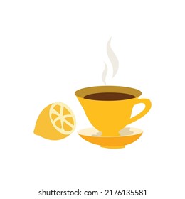 Einzeln auf weißem Hintergrund, eine Tasse Tee. Illustration im Vektorformat