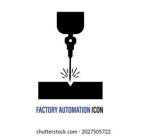 Isolated on white background
factory automation icon. Automatic conveyor belt, Robotic arm icon vector.
