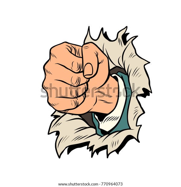 Isolated On White Background Fist Punches Stock Vector (Royalty Free