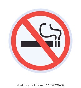 Isolated on white background flat no smoking sign.