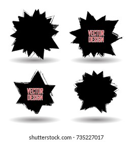 Isolated on a white background grunge star symbols. Vector shapes for design