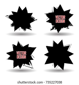 Isolated on a white background grunge star symbols. Vector shapes for design