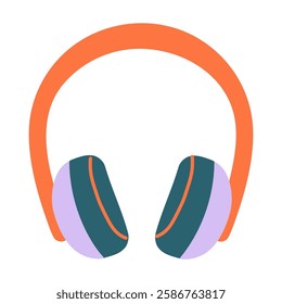 Isolated on white background headphones hand drawn