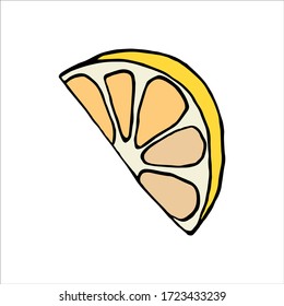 aislado en el plano blanco de limón de fondo Ilustración ilustración vectorial elemento para impresión, rayado, postcard