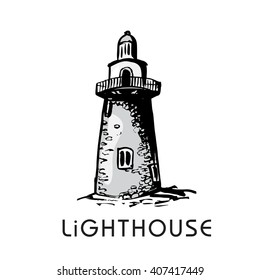 Isolated on white background Lighthouse