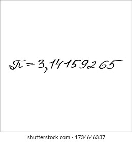 isolated on white background picture from a mathematical formula, an inscription, vector Stock illustration design element for print