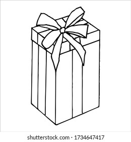 isolated on white background picture box with gifts Stock illustration vector design element for printing, scrapbooking, postcard