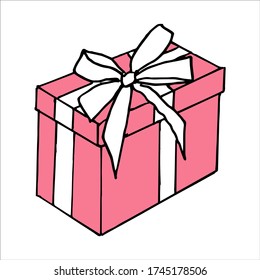 isolated on white background picture box with gifts Stock illustration vector design element for printing, scrapbooking, postcard