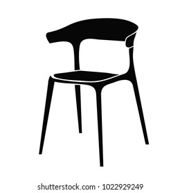 isolated on a white background silhouette of chairs