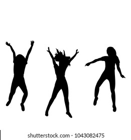 isolated on white background silhouette of people dancing dance