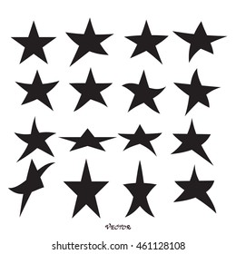 Aislado sobre símbolos de estrella de fondo blanco.