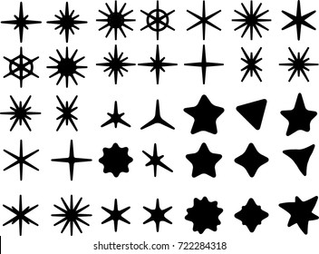 Isolated on a white background star symbols.Vector design elements