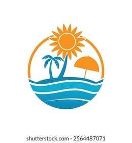 A isolated on white background summer icon vintage vector design 