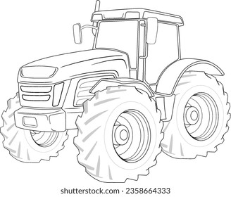 Einzeln auf weißem Hintergrund, eignet sich diese Vektorgrafik eines Traktors perfekt zum Färben