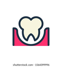 isolated on a white background. the tooth icon symbol will come loose for your printed product design inspiration. color can be changed