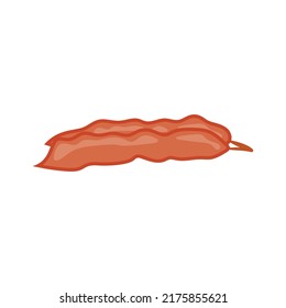 Isolated on a white background, a vector cartoon of a tamarind