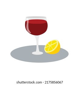 Isolated on white background, a vector cocktail glass with a lime wedge.
