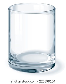 Isolated on white clean empty glass. One global color. Gradients used. No mesh. Eps8. CMYK. Organized by layers. Easy change height of glass.