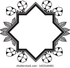 Isolated on a white, design wallpaper invitation cards, various shape of flower frame. Vector