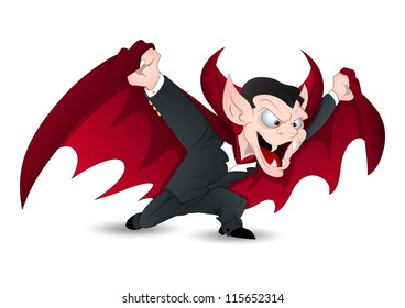 Isolated on White Funny Vampire Vector for Halloween