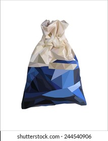 Isolated on white triangulated gift bag.