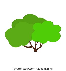 Un arbusto aislado sobre un fondo blanco. Ilustración plana vectorial. Se puede usar para ilustrar cualquier tema de la naturaleza o estilo de vida saludable. 