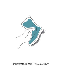  isolated one line drawing of winter boots