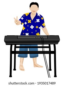 isolated one musical play keyboard instrument vector design