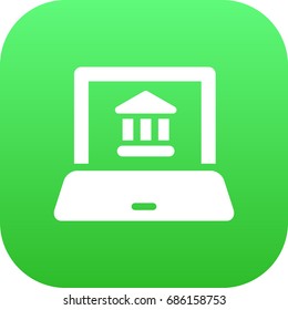 Isolated Online Banking Icon Symbol On Clean Background. Vector Electron Report Element In Trendy Style.