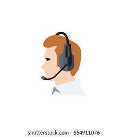 Isolated Online Support Flat Icon. Telemarketing Vector Element Can Be Used For Telemarketing, Online, Support Design Concept.