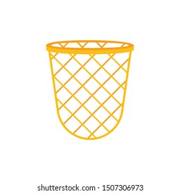 Isolated open bin  for garbage. Icon office element in flat style. Using trash can sorting rubbish paper in office. Environment protection, reduce Earth pollution. Vector Illustration