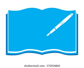Isolated open book icon on a white background, Vector illustration