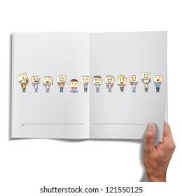 Isolated open book on white background. Vector design.