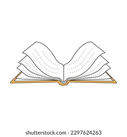 Isolated open book World book day Vector illustration