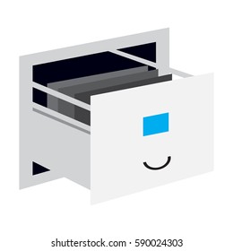Isolated open drawer on a white background, Vector illustration