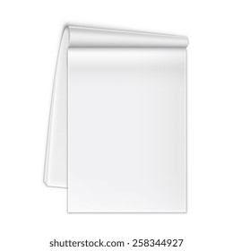 Isolated Open Notebook On White. Vector Illustration.