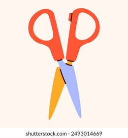 Isolated open scissors symbol. Scissors for cutting paper,hair, scissoring, shear concept.kid scissors sign.Hand drawn Vector illustration EPS 10.