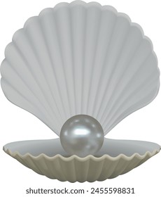 isolated open shell with pearl