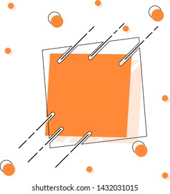 Isolated orange abstract banner, background, with square frame, colorful creative frames for advertising text. Trendy minimal design, modern graphic design. vector illustration, eps 10 